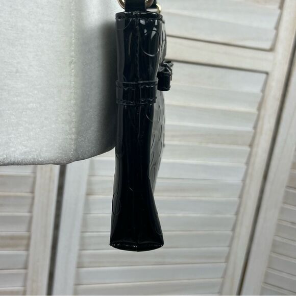 Kate Spade Black Patent Polka-Dot Embossed Handbag Purse - Picture 3 of 14